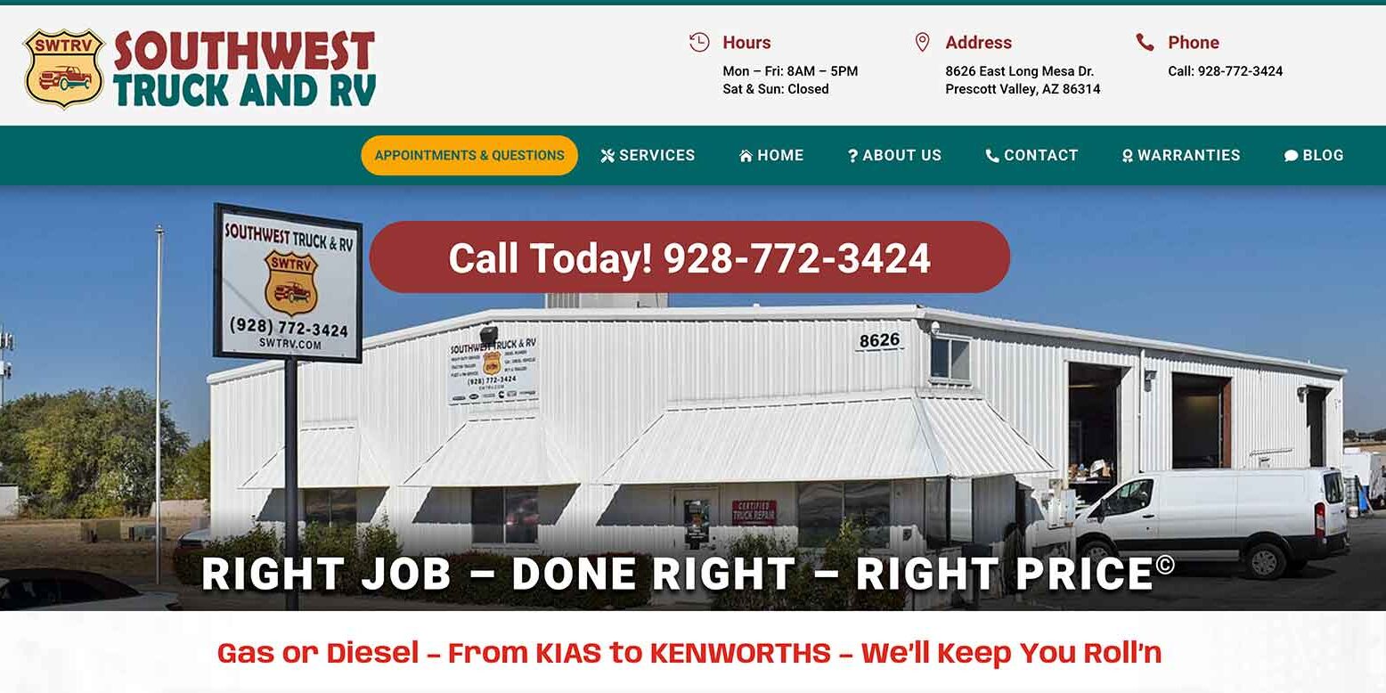 Contact Southwest Truck and RV for your vehicle repair needs